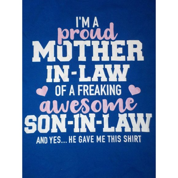 I'm a Proud Mother-in-Law Awesome T-Shirt Royal Blue Womens Plus Size (25 x 31) - Picture 2 of 4